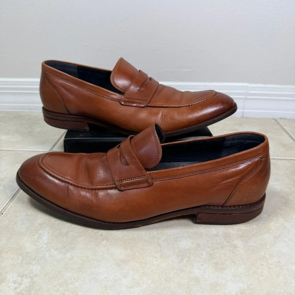 Cole Haan Penny Loafer Mens 11 M British Tan Leather C29038 Moc Toe Dress Shoes
